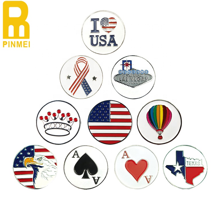 Персонализированные маркеры для мяча и перчаток для гольфа, металлические маркеры для мячей на заказ, магнитные маркеры для мячей для гольфа