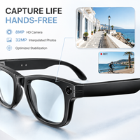Smarte Brille Tragbare Brillen mit Videoaufnahme IP66 Wasserdicht KI-Echtzeit-Übersetzung für Fitness und Alltag