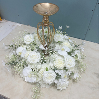 FL-154 Table De Mariage Décor Blanc Cercle Anneau Fleur Pièce Maîtresse Bougie Anneaux Couronnes Fleur Base pour Centres De Mariage