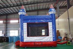 Castillo Inflable Patriótico con la Bandera de EE. UU., Castillo Hinchable de PVC Resistente con Escalón para Eventos Infantiles - Product Image 3