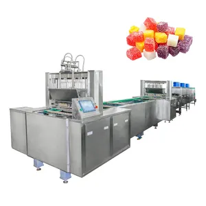 Automatic Vitamin Health Organics Green Jelly Soft Candy Production Line Apple Cider Vinegar Gummy Bear Molding Machine