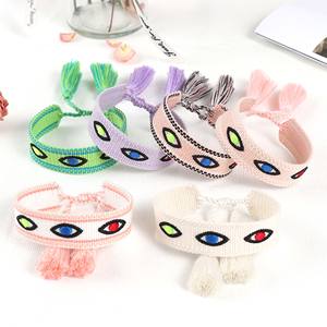 10 adet nazar nakış bilezikler ayarlanabilir dize halat dostluk bilezik kızlar dokuma örgülü bileklik butik takı - Product Image 4