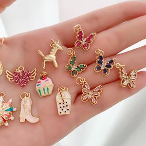 Collar <span class=keywords><strong>de</strong></span> mariposa bonito para niños, collar con colgante <span class=keywords><strong>de</strong></span> corazón <span class=keywords><strong>de</strong></span> <span class=keywords><strong>pastel</strong></span>, Collar chapado en oro <span class=keywords><strong>de</strong></span> 18K, regalos <span class=keywords><strong>de</strong></span> moda - Product Image 3