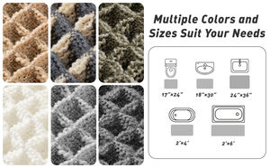 מחצלות אמבטיה סופר סופג מחצלות אמבטיה ארוך ללא החלקה רחצה שטיח wffle עם אנטי להחליק מגובה שטיח מחצלת שטיח עבור הבית - Product Image 5