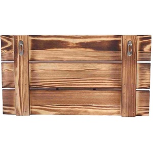Perchero de pared de madera con 4 ganchos, organizador de abrigos y gorras para el hogar y la cocina, madera de pino marrón - Product Image 3