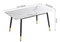 Ensemble table à manger moderne de luxe en marbre chaises rembourrées pour la maison cuisine restaurant bar avec panneau élégant design en bois