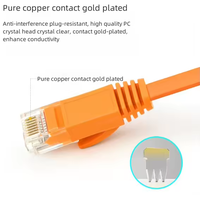 Kabel Ethernet kualitas tinggi Cat5e Cat6 C6a UTP 1,3,5,10M kabel Patch jalinan Solid insensitif lengkungan biru Cat6 Lan