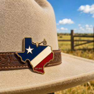 Vendita calda nuove spille con bandiera in metallo in morbido smalto distintivo in metallo con bandiera in stile TEXAS a forma di risvolto a stella con spilla a forma di stella TEXAS forte - Product Image 4
