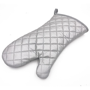 Premium Heavy-Duty <strong>Silver</strong> Non-Slip BBQ Oven Mitt - Top Quality Heat Resistant Cooking <strong>Gloves</strong> - Product Image 2