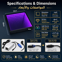 Piste de danse en verre étoilé LED RVB 3D pour mariages commerciaux, événements DJ, expositions