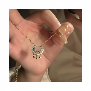 สร้อยคอไข่มุกสีโรสโกลด์สไตล์วินเทจสำหรับผู้หญิงและเด็กเครื่องประดับแฟชั่นสุดหรูขายดี-ขายส่ง - Product Image 1