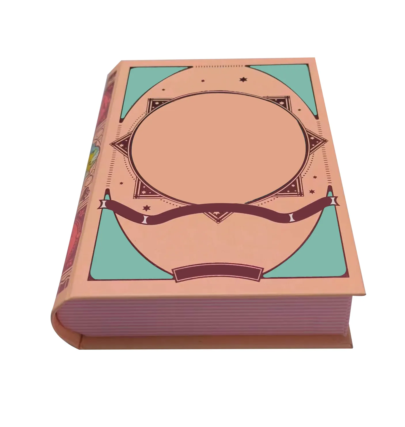 Benutzer definierte Logo Luxus gefälschte Pappe Buch geformt Stil rosa starre Papier Geschenk boxen dekorativ mit magnetischen Deckel schließen für