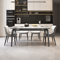 Table et chaises de salle à manger italiennes en roche, combinables, extensibles et polyvalentes, du carré au circulaire, tables de salle à manger minimalistes pour la maison