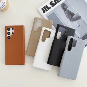 Lychee skin hard shell cover case for Samsung Galaxy S21/S22/S23/Note 9/Note 10 /Note 20/S24