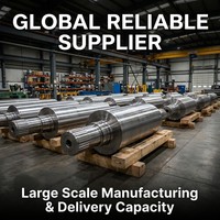 Arbre de rouleau d'usine de laminage à chaud OEM, grande taille, robuste, en acier au carbone forgé, haute rigidité, inspection à 100 %
