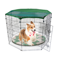 Parc pour chien portable et empilable en fil métallique, multi-panneaux, forme DIY, clôture pour animaux de compagnie, cage pliable pour chiots, panneau métallique en maille respirante