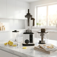 Robot culinaire électrique portable robuste avec commande par bouton, 500W, capacité >3L, vitesse variable, pour smoothies domestiques