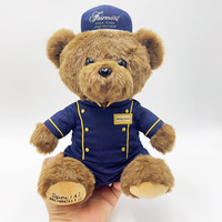 Ours en peluche en peluche avec logo personnalisé pour hôtel Peluches Ours en peluche uniforme de cuisinier d'hôtel Peluches