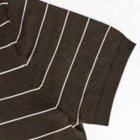 AiNear Vente en gros de logo personnalisé OEM ODM rétro d'été à manches courtes col rond boutonné T-shirt en coton tricoté pour hommes