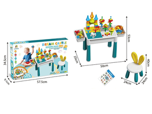 <span class=keywords><strong>Table</strong></span> d'étude multifonctionnelle pour enfants avec chaise, idéale pour l'apprentissage précoce, les blocs de construction et le <span class=keywords><strong>dessin</strong></span> - Product Image 2