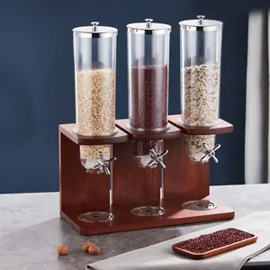 Modern Single Double Triple Tank Commercial Rice Dispenser Bins Bulk Food Cereal Dispenser