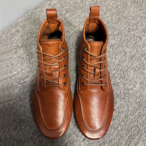 Chaussures montantes haut de gamme en cuir de cheval pour hommes, mocassins de style anglais pour hommes, bottes de travail en cuir souple à semelle souple pour hommes - Product Image 2
