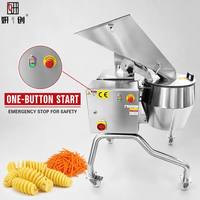 Industriële aardappelchips snijmachine voor fastfoodketens, zwaar gebruik, 304 roestvrij staal, golvende snijmes, hoge capaciteit