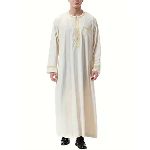 Men's Islamic Polyester Thobes Plus Size Muslim Abaya for Adults Breathable and Stylish Muslim Clothing