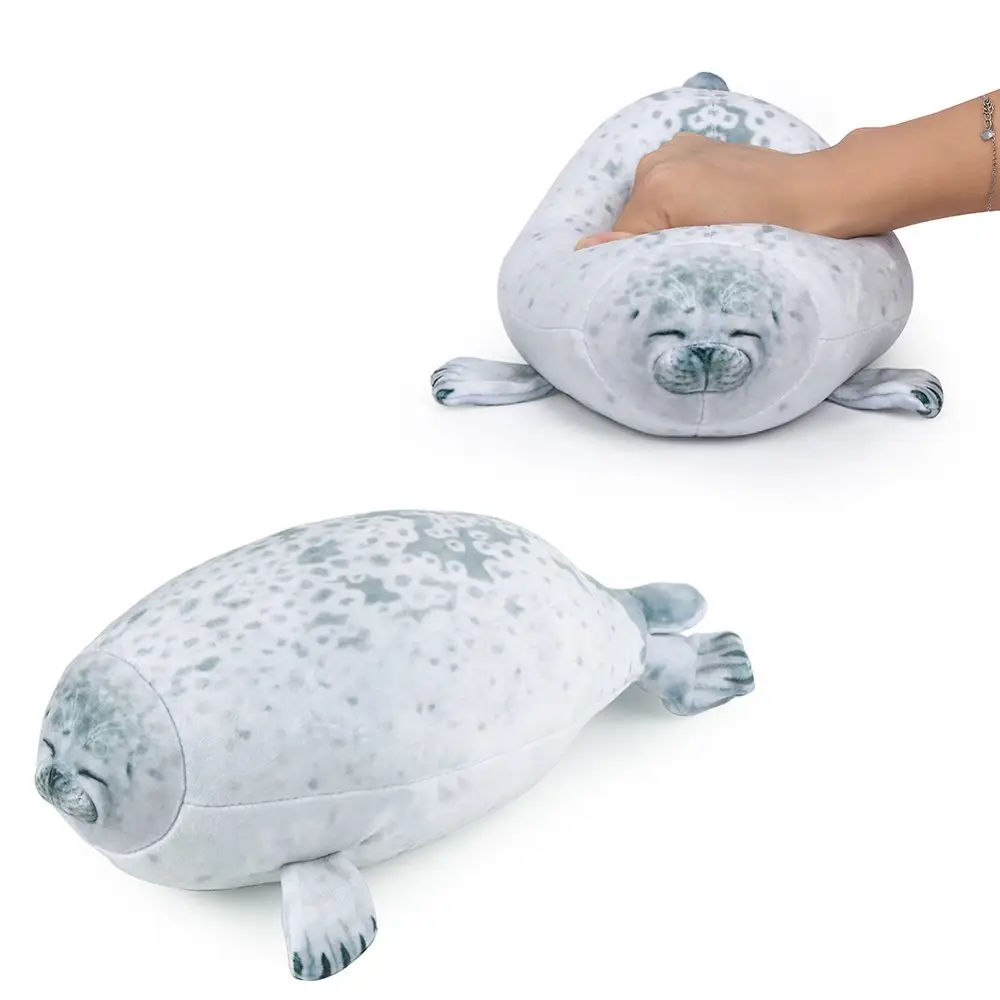 Cute Seal Stuffed Animal Pillow for Kids The Seal Plush Toy Cushion Toys Gift for Baby Girls Boys Seal Doll 12"