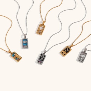 Hete Verkoop Nieuwe <span class=keywords><strong>Tarot</strong></span> Ketting Roestvrij Staal Vergulde 18K Goud Veelzijdige Mode Licht Luxe Trui Ketting Sieraden - Product Image 2