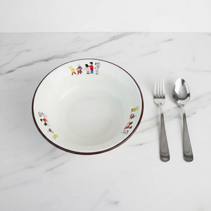 卸売 大口漫画柄金属製エナメルボウル 野菜・果物サラダボウル 耐熱性 - Product Image 1