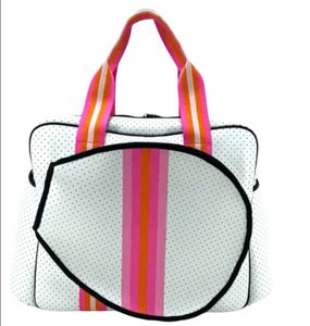 Muestra gratuita de bolsa de raquetas BSCI, bolsa de raquetas de tenis impermeable personalizada de gran capacidad, bolsa deportiva de poliéster. - Product Image 3