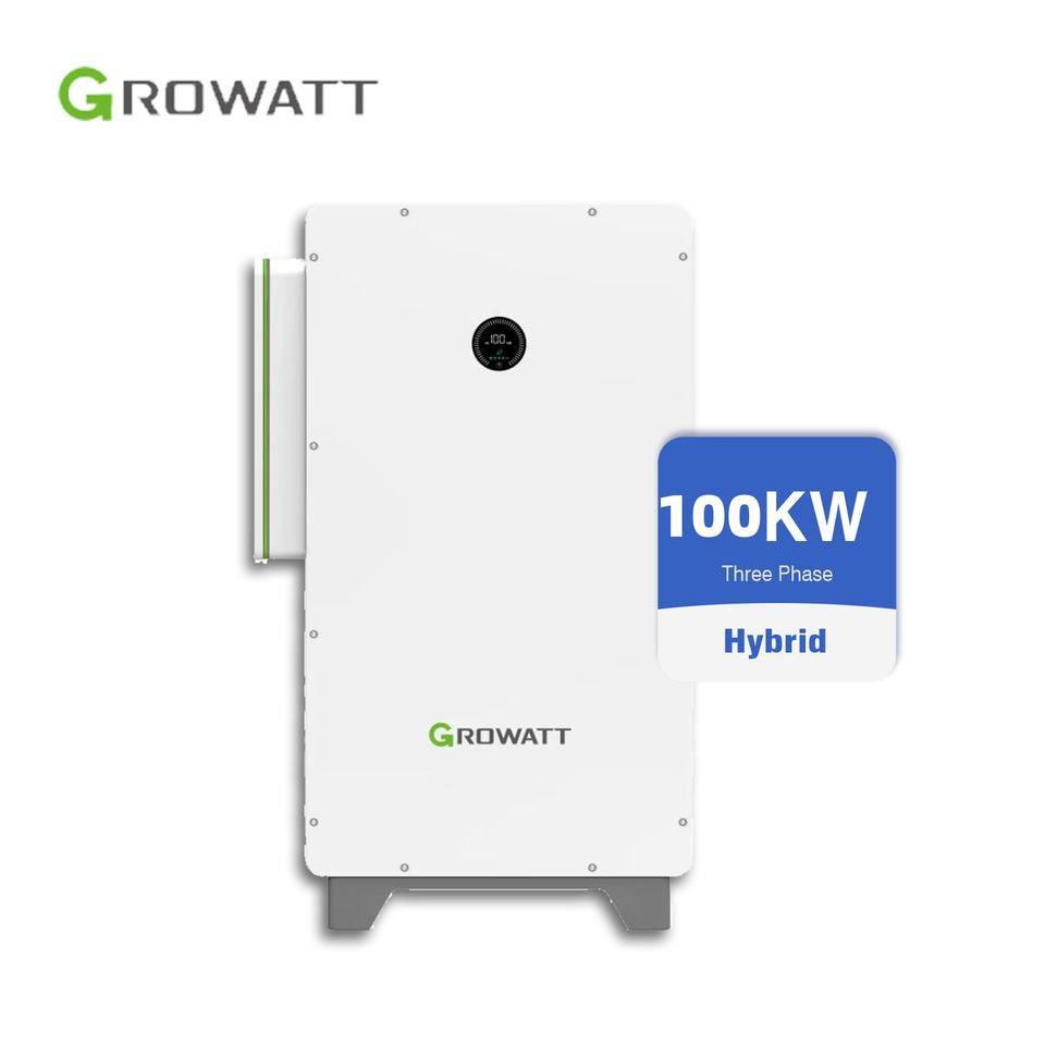 100Kw Commercial Hybrid Solar Inverter Growatt 3 Phase High Voltage WIT ...