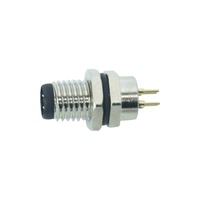 Conector Hembra de Latón Chapado en Oro de 4 Pines, Resistente al Agua IP67, M8A-M08-BQ, Montaje Trasero en PCB, para Sensor Automotriz