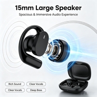 Écouteurs sans fil OWS à batterie amovible, Bluetooth 5.4, écouteurs ouverts, haut-parleur 15 mm, commande tactile, écouteurs de sport, portée de 10 m