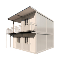 Appartement-hôtel à deux étages préfabriqué assemblé en usine Maison en conteneur préfabriquée 20 pieds 10 pieds Maison préfabriquée en conteneur avec balcon