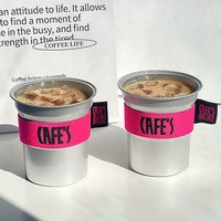 Gobelet personnalisé avec logo, en aluminium durable et réutilisable, pour bar, café, vente à emporter, restauration, commerce de détail, qualité alimentaire