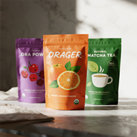 Sachets à fermeture éclair personnalisés en gros pour l'emballage alimentaire de thé matcha, poudre de fruits et épices