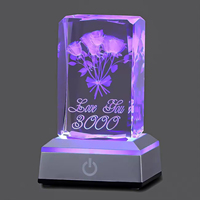 Cadeau Souvenir d'Anniversaire Personnalisé en Cristal, Cube de Cristal 2D 3D, Gravure Laser 3D sur Cube de Cristal, Souvenir