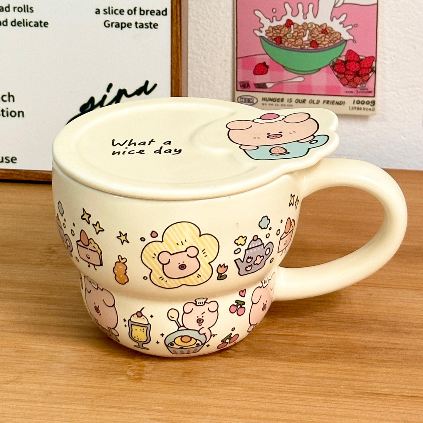 [ฝาถ้วย] ดอกไม้หมู