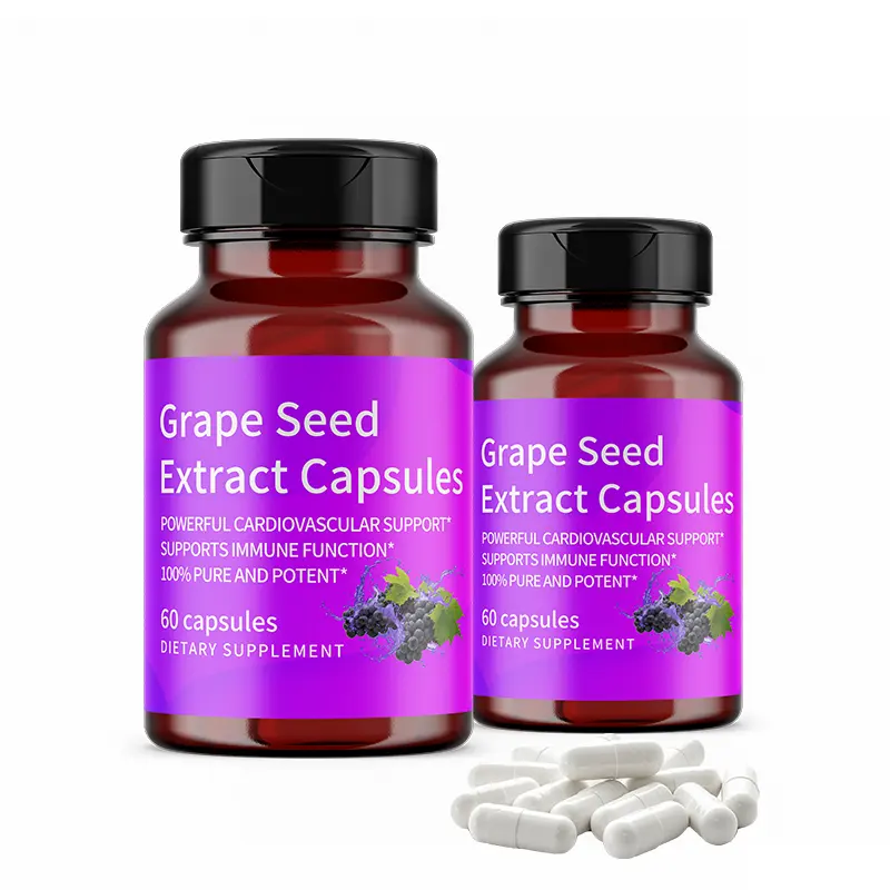 Hoogwaardige Private Label Opc Druivenpit Extract 500Mg Natuurlijke Supplement Druivenpit Extract Capsules