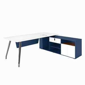 Escritorio ejecutivo moderno de madera de lujo con gabinete lateral para directores de empresas, gerentes y jefes - Product Image 5