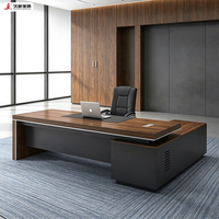 Bureau de direction moderne JIUSHUN, mobilier commercial haut de gamme, bureau d'ordinateur en forme de L durable pour PDG