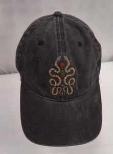 <b>Black</b> Embroidered <b>Baseball</b> <b>Cap</b> Denim Look Curved Brim Casual Adjustable Hat for Streetwear - Product Image 5