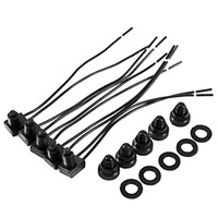 Interruptor de llave de cable negro o rojo impermeable IP54 grado 10CM con botón pulsador a juego de goma para diversas aplicaciones