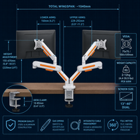 Support de bureau ergonomique pour écran d'ordinateur, bras réglable pour un seul moniteur, pour postes de travail de bureau