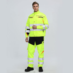 Nuovo Design personalizzato abbigliamento ad <span class=keywords><strong>alta</strong></span> <span class=keywords><strong>visibilità</strong></span> lampeggiante riflettente abbigliamento protettivo minerario resistente al fuoco giacca di sicurezza - Product Image 6