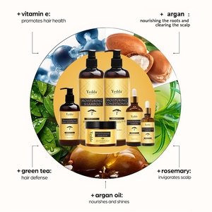 Bộ dầu gội, dầu xả và tinh dầu dưỡng tóc Argan hữu cơ tự nhiên Yedda Morocco nhãn hiệu riêng OEM/ODM - Product Image 2