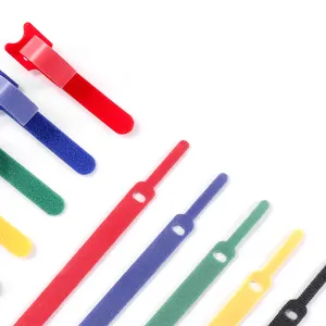 Reusable Nylon Plastic Heavy Duty Ties Straps Adjustable Hook And Loop Cable Ties Custom Logo