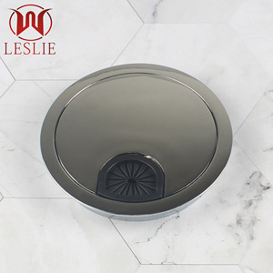 Cache-boîte rond en alliage de zinc Leslie 80 mm chromé, anti-poussière, accessoire de mobilier - Product Image 2